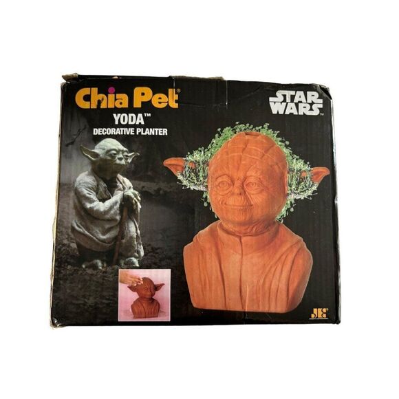 Chia Pet Yoda Star Wars Decorative Handmade Pottery Planter Disney - Picture 5 of 5